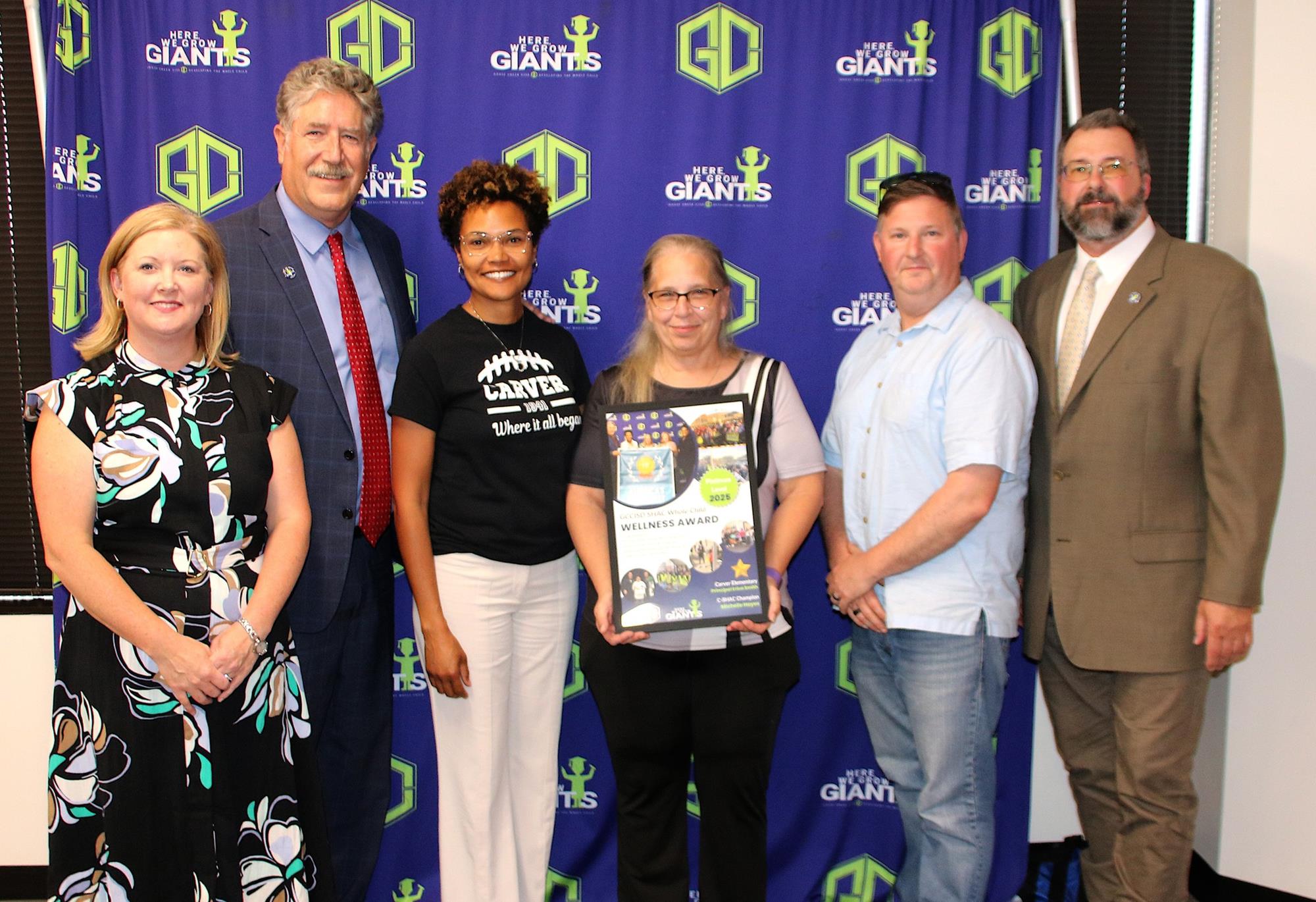 CSHAC champion receiving award at GCCISD Board meeting